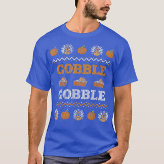 Camiseta Gobble Turkey Meal Ugly Christmas Sweater Funny Th