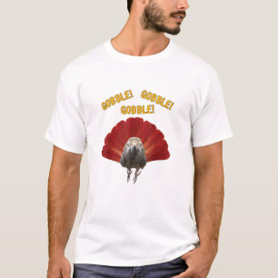 Camiseta Gobble! Turquia Ação de Graças de Papagaio-Cinza A