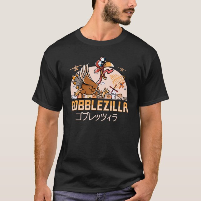 Camiseta Gobblezilla Turquia Ação de Graças1136png1136 (Frente)