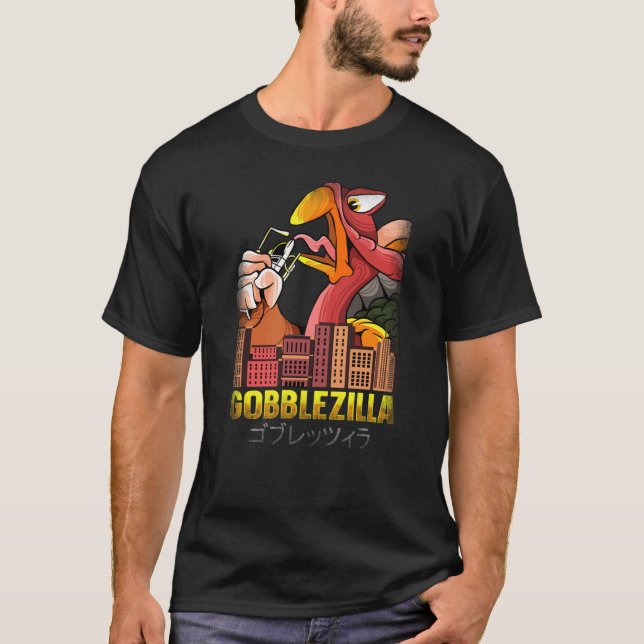 Camiseta Gobblezilla Turquia Ação de Graças1536png1536 (Frente)