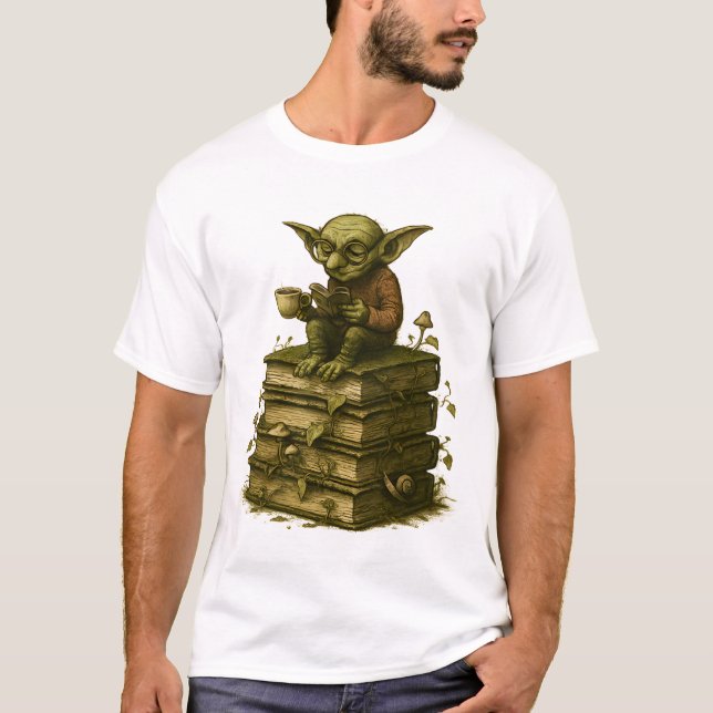 Camiseta Goblincore Bookworm Mushroom Fantasy (Frente)