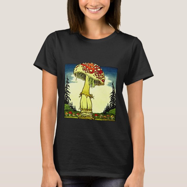 Camiseta GoblinCore de Cogumelos Vintage (Frente)