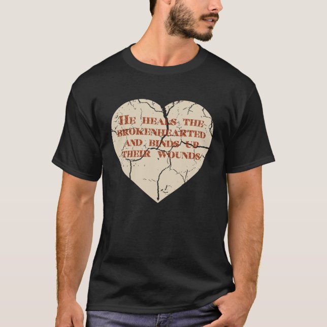 Camiseta God and Christian Psalm 1473 Healing Heart Jesus C (Frente)