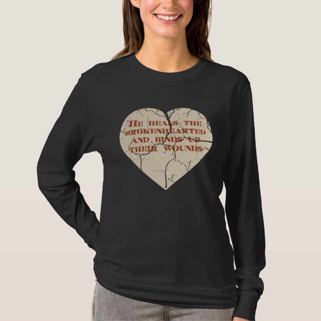 Camiseta God and Christian Psalm 1473 Healing Heart Jesus C (Frente)