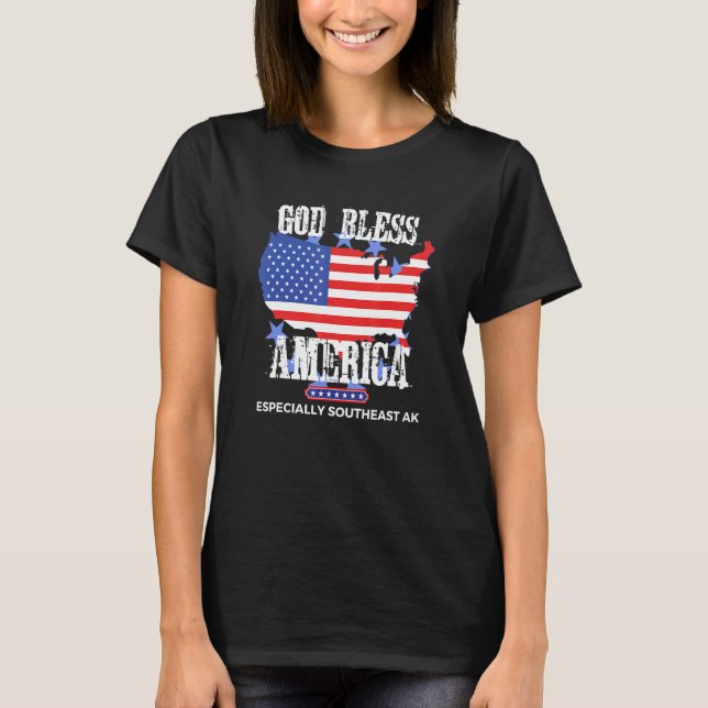 Camiseta God Bless America Especially Southeast AK US State (Frente)