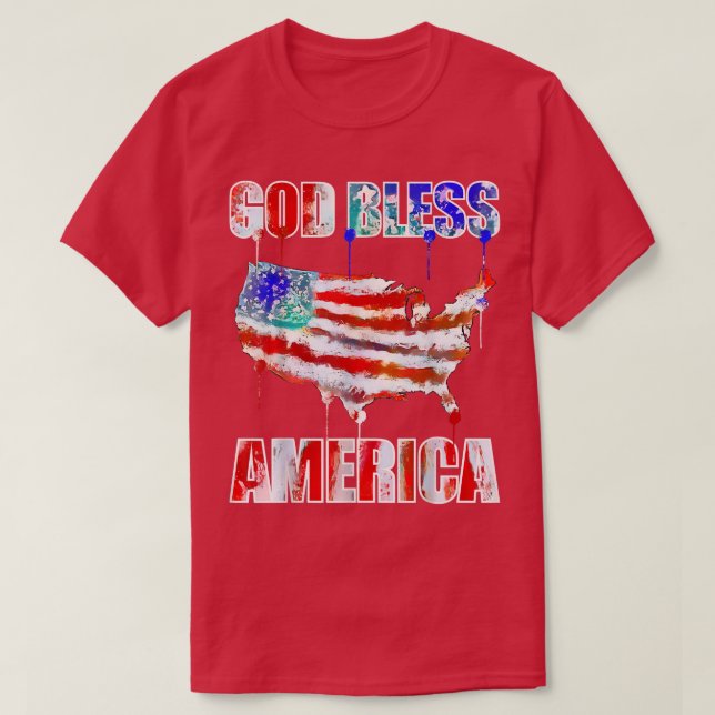 Camiseta God Bless America Graffiti style American Art  (Frente do Design)