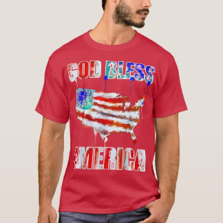 Camiseta God Bless America Graffiti style American Art 