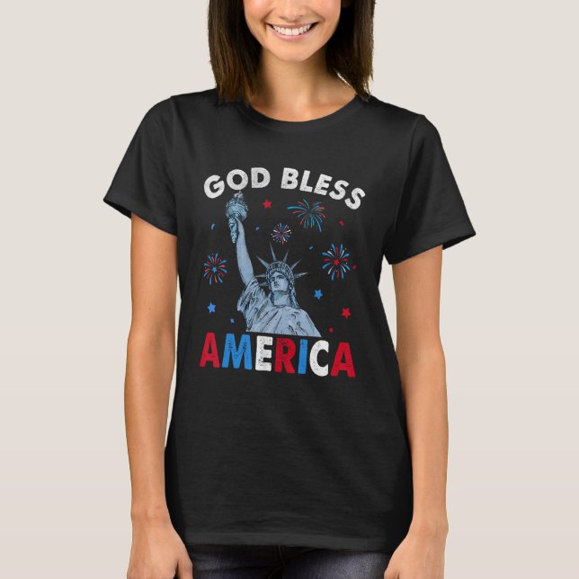 Camiseta God Bless America July 4th Independence Day USA Me (Frente)