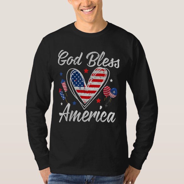 Camiseta God bless America Patriotic Independence Day 4th O (Frente)