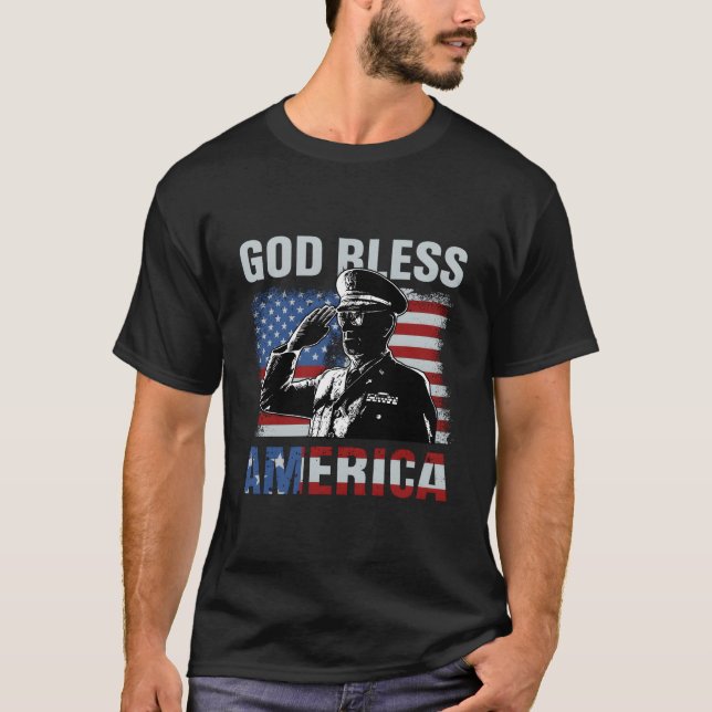 Camiseta God Bless America Sunglasses Usa Flag Patriotic 4T (Frente)