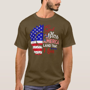 Camiseta God Bless America That I Love American Flag Sunflo