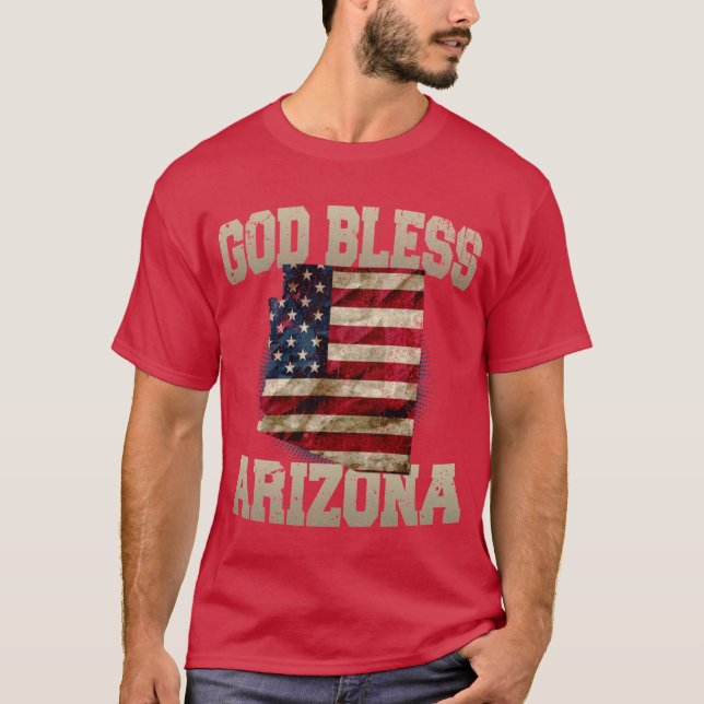 Camiseta God Bless Arizona Proud Strong Awesome Design Gift (Frente)