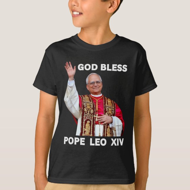 Camiseta God Bless New Pe Leo Xiv Catholic Church Faith Sun (Frente)