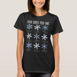 Camiseta God Diz Que Você É Floco De Neve Cristão Biblô De
