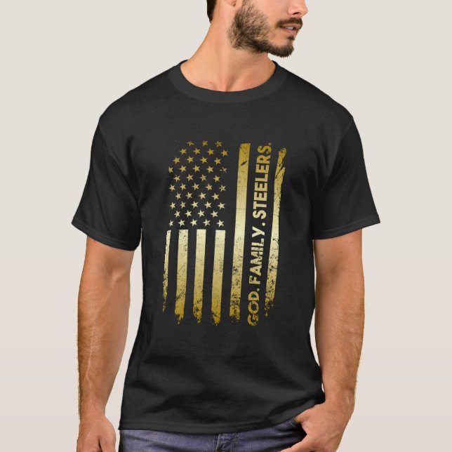 Camiseta God Family Slers Pro Us Flag Father'S Day Dad (Frente)