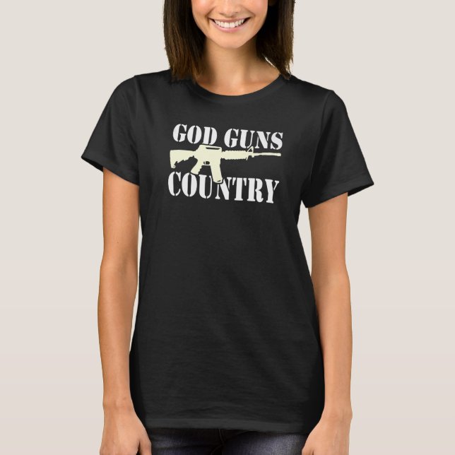 Camiseta God Guns Country With Gun American Flag Patriotic  (Frente)
