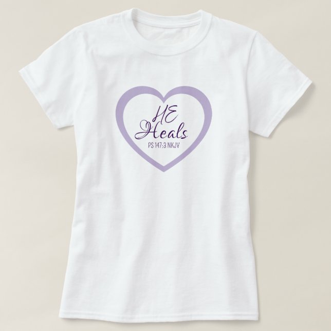 Camiseta God Heals the Brokenhearted Light Purple Comfort (Frente do Design)