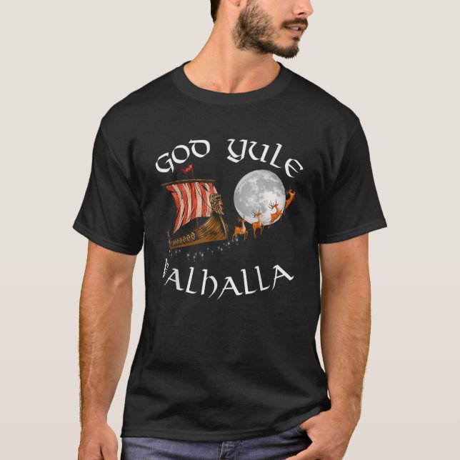 Camiseta God J l Good Yule Christmas Viking Ship With Reind (Frente)
