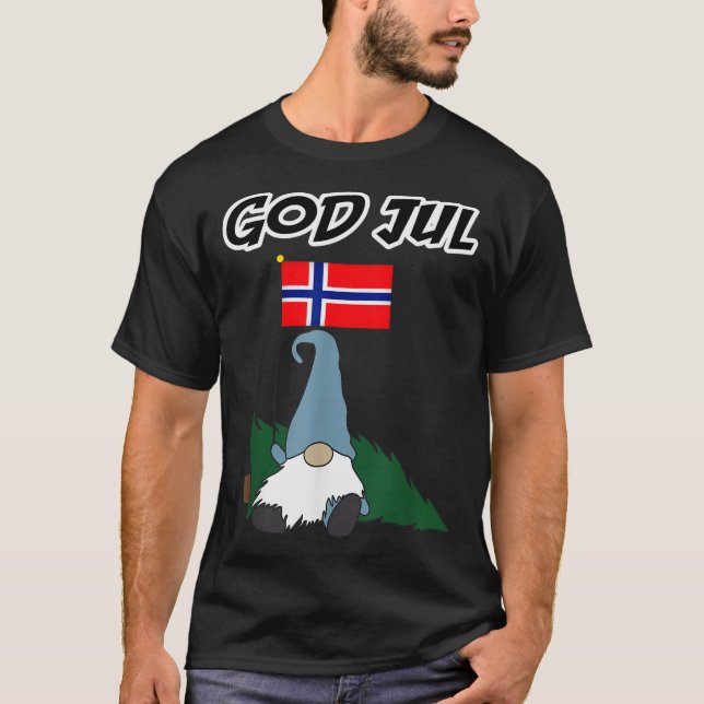 Camiseta God Jul Norwegian Gnome Merry Christmas Norway Tee (Frente)