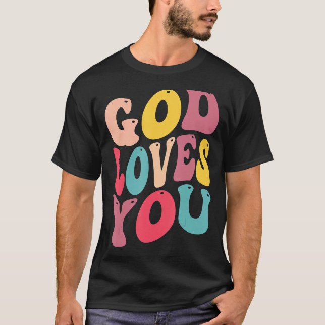 Camiseta god loves you for christain kids (Frente)