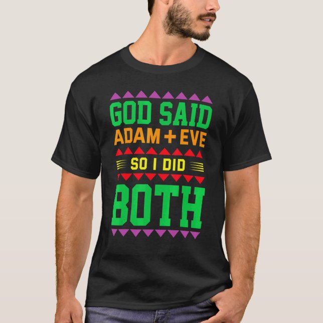 Camiseta God Said Adam + Eve So I Did Both Lesbian Gay Bise (Frente)