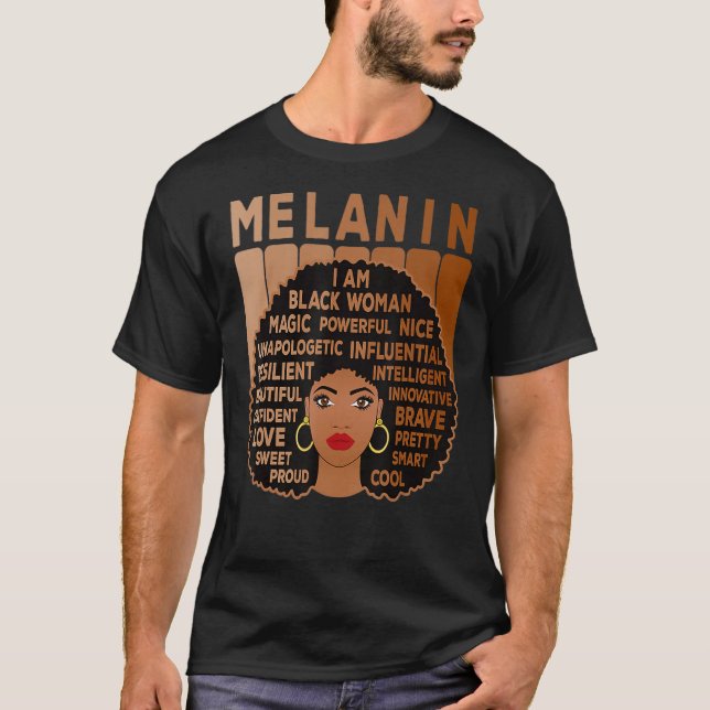 Camiseta God Says I Am African American Black Woman Black H (Frente)