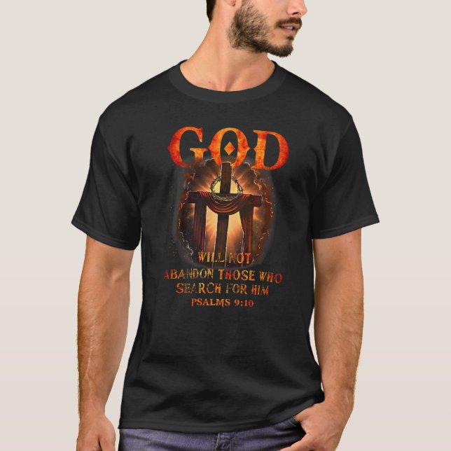 Camiseta God Will Not Abandon Those Who Search For Him Bibl (Frente)