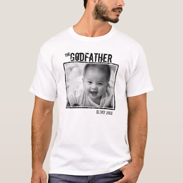 Camiseta Goddad Personalizado Foto e Nome T-Shirt (Frente)