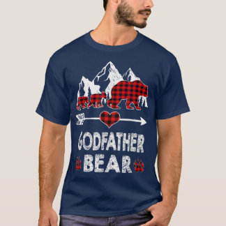 Camiseta Godfather Bear Shirt, Red Buffalo Plaid Godfather