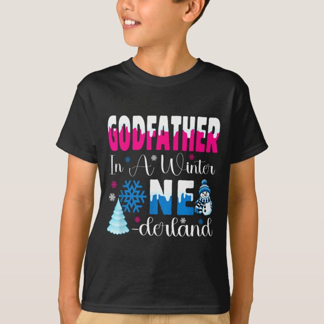 Camiseta Godfather In A Winter Onederland Bday Girl Sweet S (Frente)