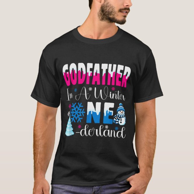 Camiseta Godfather In A Winter Onederland Bday Girl Sweet S (Frente)