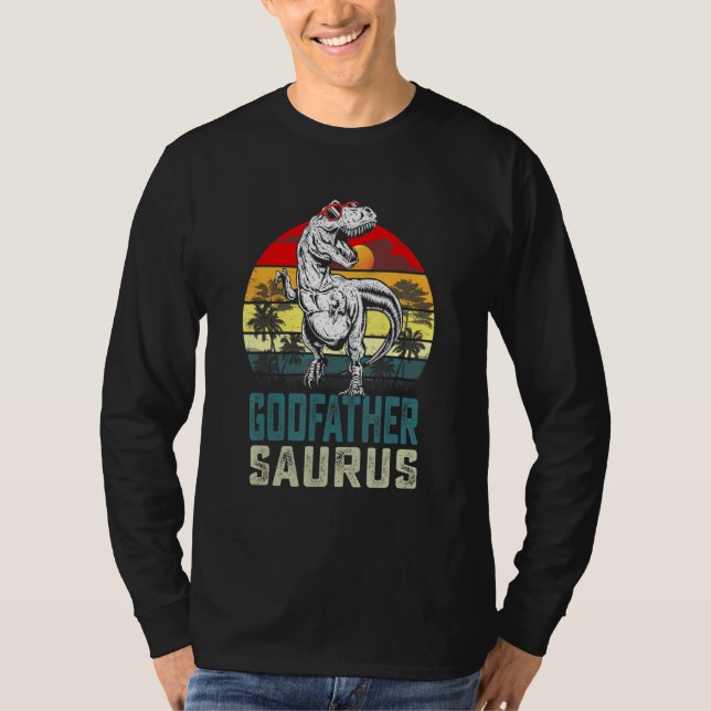 Camiseta Godfathersaurus Rex Dinosaur Goddad Saurus Fath (Frente)