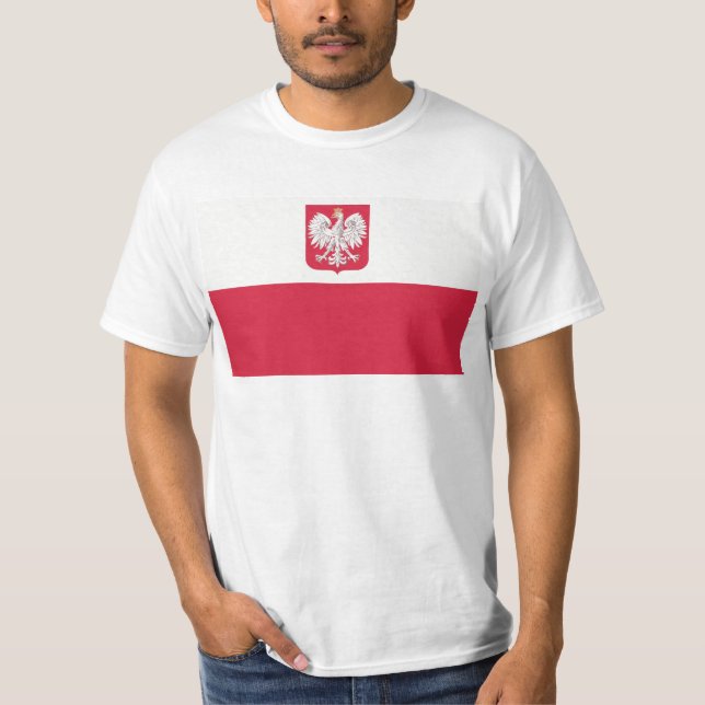 Camiseta Godłem de Flaga Polski z - bandeira do Polônia (Frente)