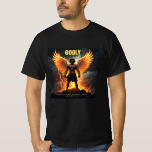 Camiseta Godly Rise - Preto Forte (Provérbios 24:16)