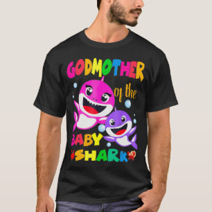 Camiseta Godmother Of The Baby Shark Birthday Godmother Sha