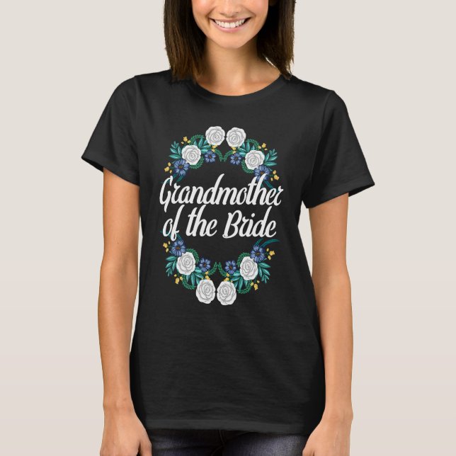 Camiseta Godmother Of The Bride Floral Wreath Bridal Shower (Frente)
