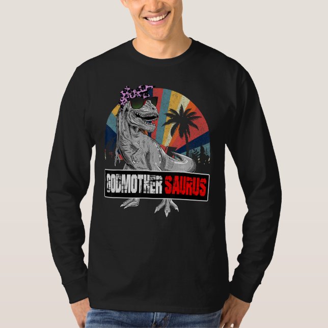 Camiseta Godmothersaurus Rex Dinosaur Godmmãe Saurus Fami (Frente)