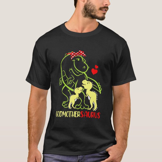 Camiseta Godmothersaurus T Rex Dinosaur Godmmãe Saurus Fa (Frente)