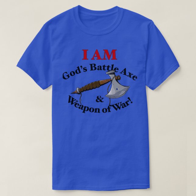Camiseta Gods Batalha Ax e Arma de Guerra Seca (Frente do Design)