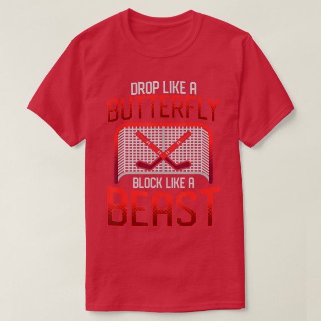 Camiseta Goeiro De Hóquei No Gelo Cai Como Um Bloco De Borb (Frente do Design)