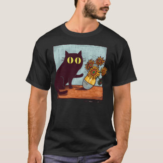 Camiseta Gogh Cats E Flor