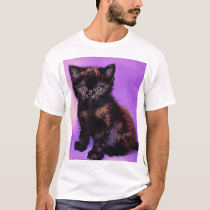Camiseta Gogh Style Purple Cat