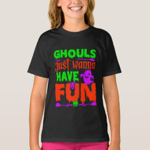 Camiseta Góias Divertidos de Halloween Querem se Divertir