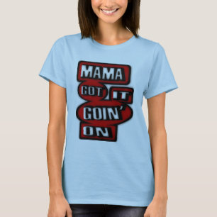 Camiseta Goin' do Mama Obtenção com caixas e círculos