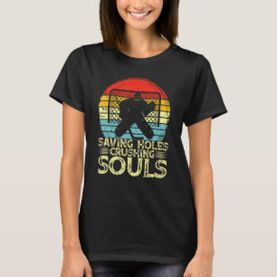 Camiseta Gol de Hóquei em Gelo Salvando Buracos Esmagando A