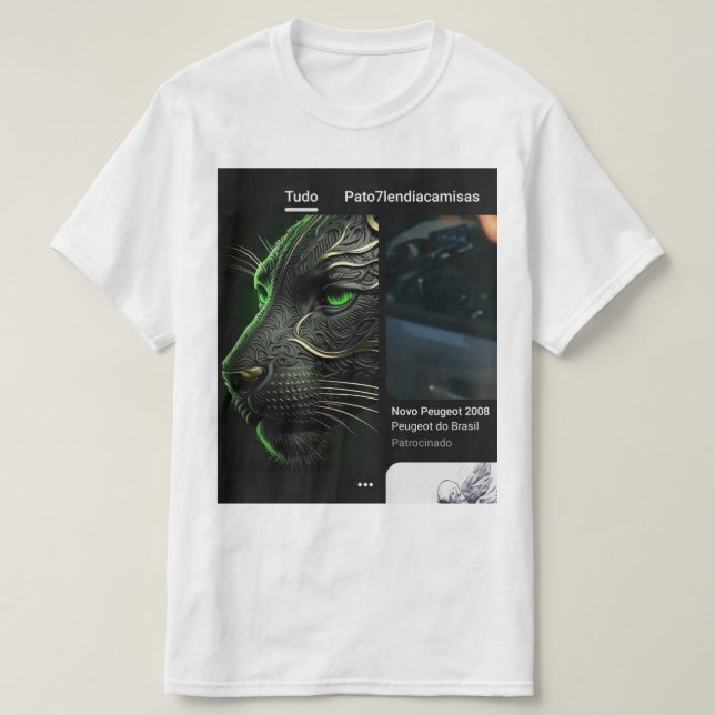 Camiseta gola canoa Masculino simples  (Frente do Design)