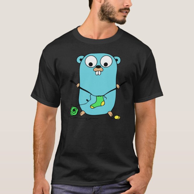 Camiseta Golang Gopher Go Knitting Classic T-Shirt (Frente)