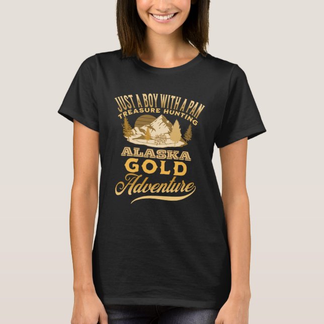 Camiseta Gold Panning   USA Nugget Love Alaska Outdoors (Frente)