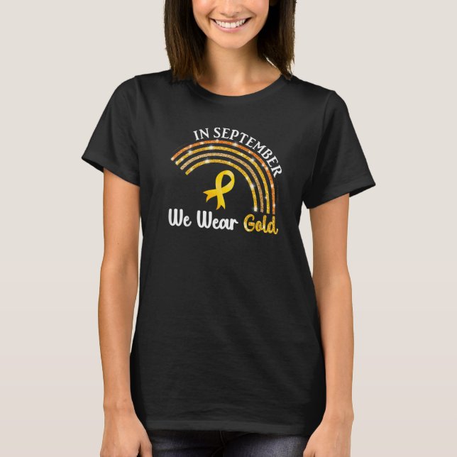 Camiseta Gold Rainbow In September We Wear Gold Childhood A (Frente)