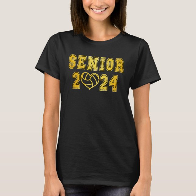 Camiseta Gold Senior Volleyball Player Class of 2024 (Frente)